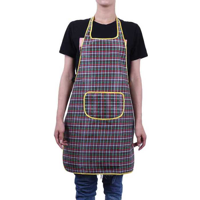 Factory direct sales waterproof leather apron flower variety hanging neck apron oil and pollution resistant apron Korean version