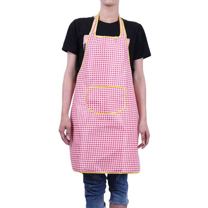 Factory direct sales waterproof leather apron flower variety hanging neck apron oil and pollution resistant apron Korean version