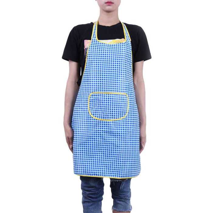 Factory direct sales waterproof leather apron flower variety hanging neck apron oil and pollution resistant apron Korean version