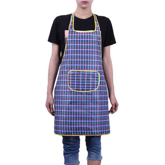 Factory direct sales waterproof leather apron flower variety hanging neck apron oil and pollution resistant apron Korean version