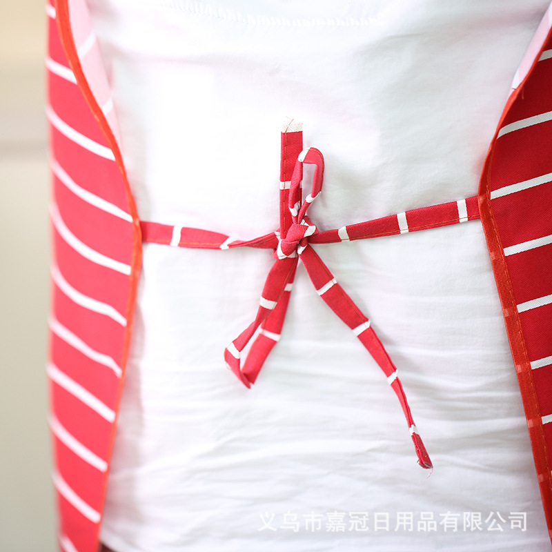 Korean version of lady's sleeveless striped simple modern princess apron lady's apron custom logo.