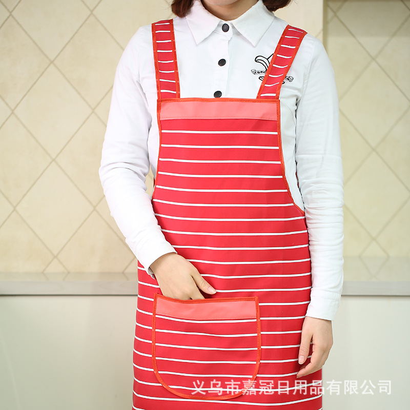 Korean version of lady's sleeveless striped simple modern princess apron lady's apron custom logo.