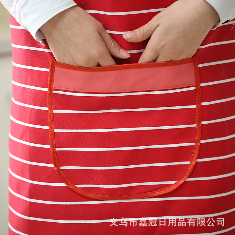 Korean version of lady's sleeveless striped simple modern princess apron lady's apron custom logo.