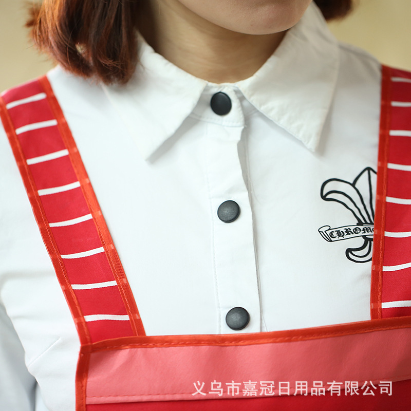 Korean version of lady's sleeveless striped simple modern princess apron lady's apron custom logo.