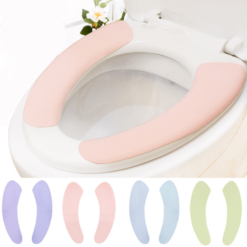Adhesive Happy Day Cartoon Toilet Seat Cover Pad Warm Thickened Static Toilet Seat Closestool Cushion Toilet Seat Disposable