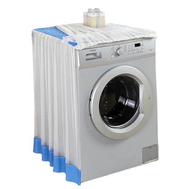 Drum Washing Machine Cover Dust Cover Lace Fabric Always-on Automatic Washing Machine Cover Cloth Dustproof and Sun Protection