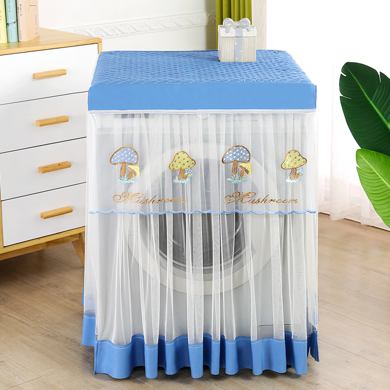 Drum Washing Machine Cover Dust Cover Lace Fabric Always-on Automatic Washing Machine Cover Cloth Dustproof and Sun Protection Drum Washing Machine Cover Dust Cover Lace Fabric Always-on Automatic Washing Machine Cover Cloth Dustproof and Sun Protection