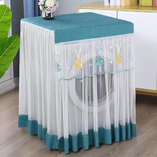 Drum Washing Machine Cover Dust Cover Lace Fabric Always-on Automatic Washing Machine Cover Cloth Dustproof and Sun Protection Drum Washing Machine Cover Dust Cover Lace Fabric Always-on Automatic Washing Machine Cover Cloth Dustproof and Sun Protection