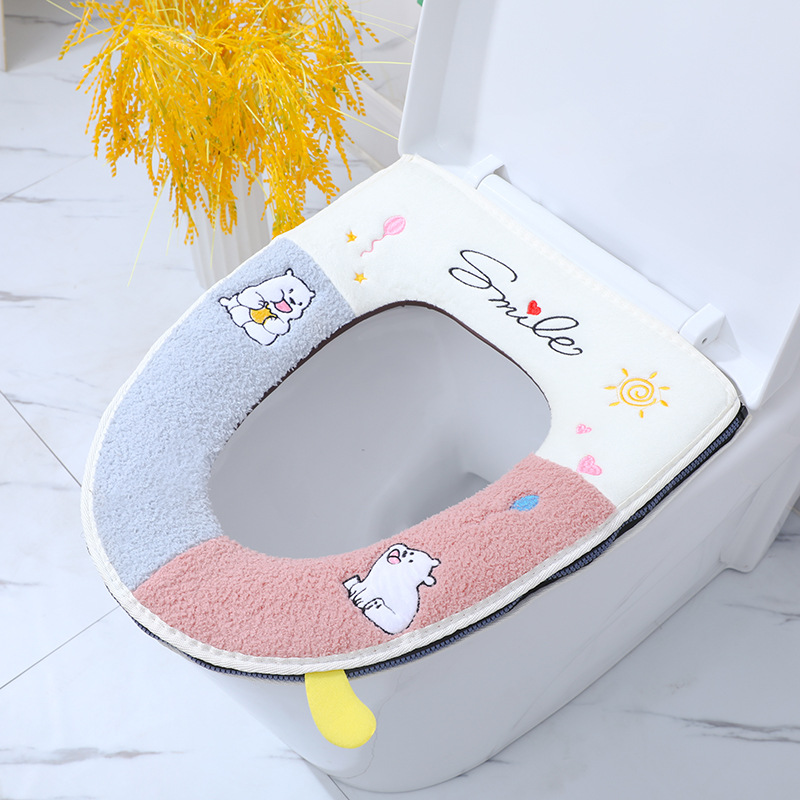 2021 New Toilet Mat Thickened Toilet Seat Domestic Toilet Four Seasons Universal Closestool Cushion Waterproof Cover Toilet Seat