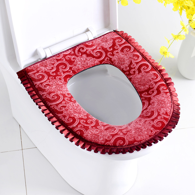 2021 New Toilet Mat Thickened Toilet Seat Domestic Toilet Four Seasons Universal Closestool Cushion Waterproof Cover Toilet Seat