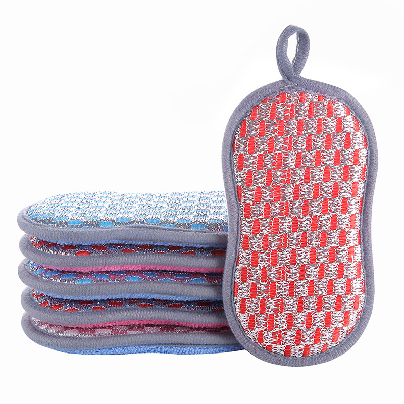 Double-Sided Sponge Wipe Dish-Washing Sponge Scouring Pad Kitchen Cleaning Bowl Brushing Appliance Brush Pot Block Decontamination Dish Cloth Wholesale