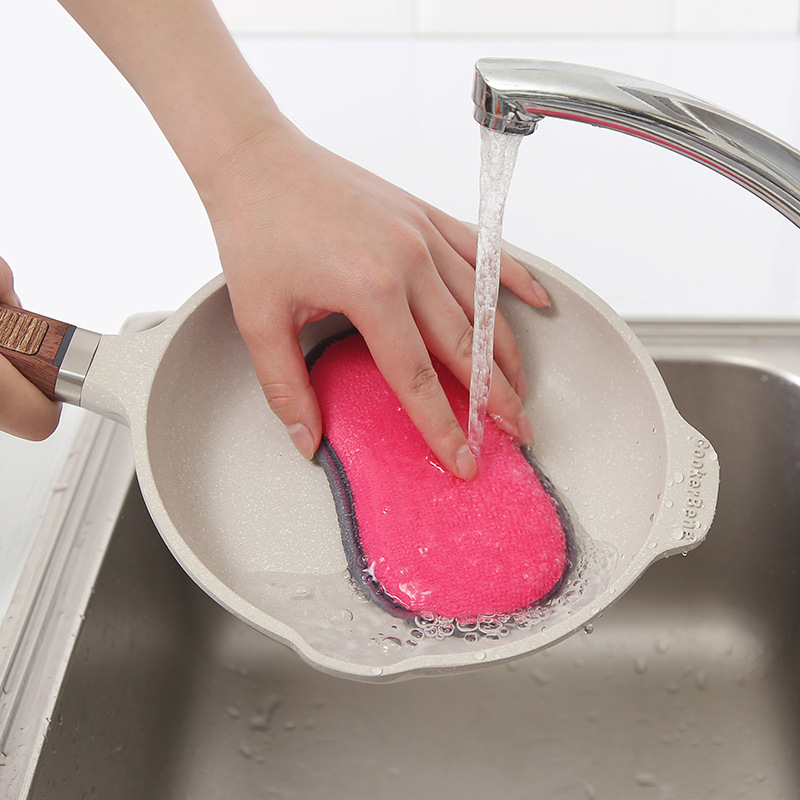 Double-Sided Sponge Wipe Dish-Washing Sponge Scouring Pad Kitchen Cleaning Bowl Brushing Appliance Brush Pot Block Decontamination Dish Cloth Wholesale