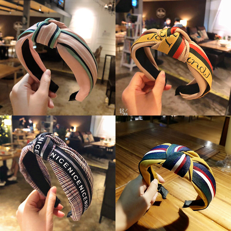 Korean Style New Headband Wide Side Simplicity Cloth Headband Korean Knotted Hairpin for Hair Washing Bow Hair Accessories