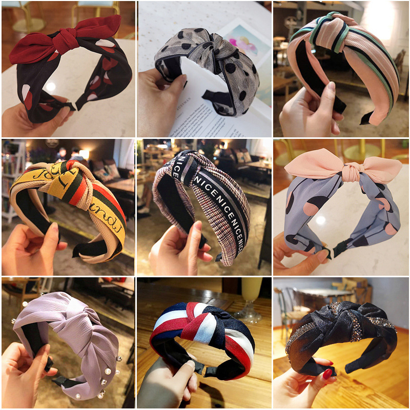 Korean Style New Headband Wide Side Simplicity Cloth Headband Korean Knotted Hairpin for Hair Washing Bow Hair Accessories