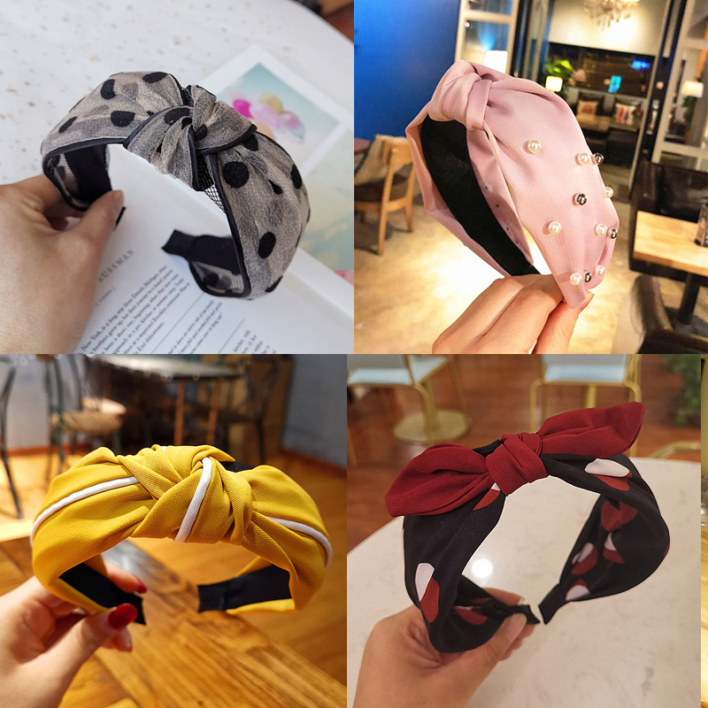 Korean Style New Headband Wide Side Simplicity Cloth Headband Korean Knotted Hairpin for Hair Washing Bow Hair Accessories