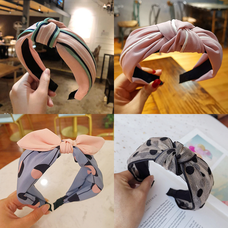 Korean Style New Headband Wide Side Simplicity Cloth Headband Korean Knotted Hairpin for Hair Washing Bow Hair Accessories Korean Style New Headband Wide Side Simplicity Cloth Headband Korean Knotted Hairpin for Hair Washing Bow Hair Accessories