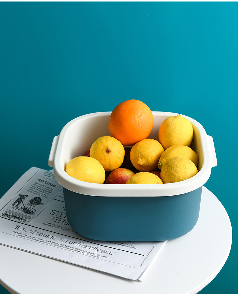 Double-Layer Hollow Fruit Basin Wash Fruit Drain Basket Household Fruit Baskets Creative Plastic Vegetable Basket Kitchen Washing Basin Double-Layer Hollow Fruit Basin Wash Fruit Drain Basket Household Fruit Baskets Creative Plastic Vegetable Basket Kitchen Washing Basin