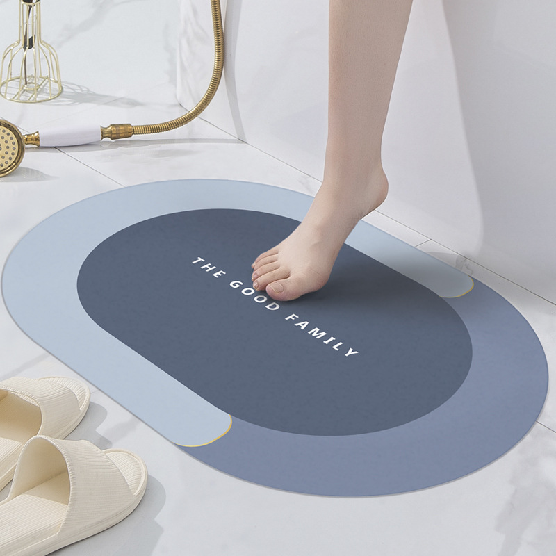 Household Diatom Ooze Floor Mat Living Room and Bathroom Absorbent Non-Slip Cushion Bathroom Step Mat Toilet Bathroom Doormat