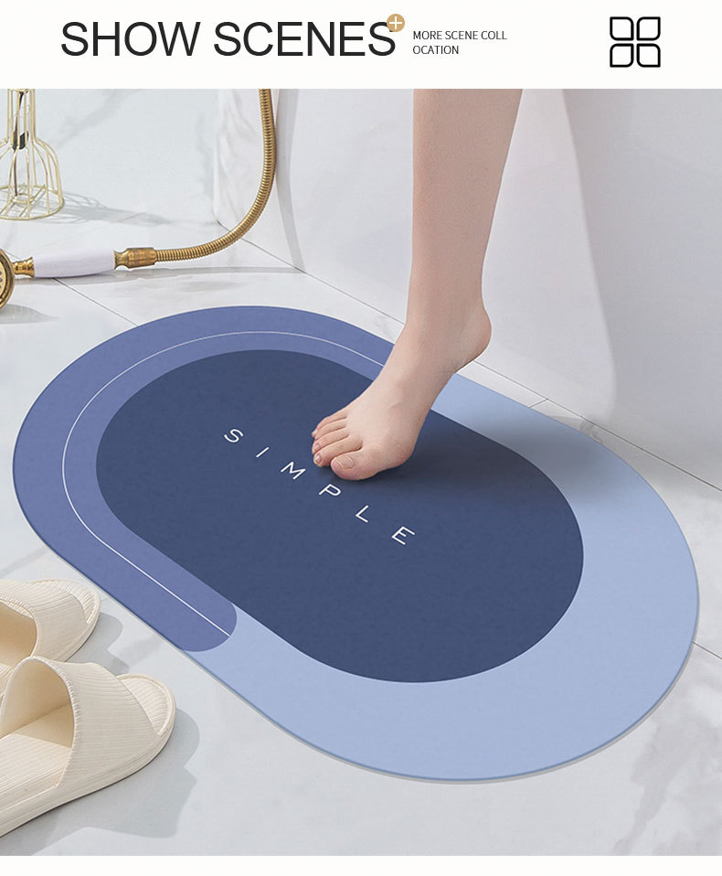Household Diatom Ooze Floor Mat Living Room and Bathroom Absorbent Non-Slip Cushion Bathroom Step Mat Toilet Bathroom Doormat Household Diatom Ooze Floor Mat Living Room and Bathroom Absorbent Non-Slip Cushion Bathroom Step Mat Toilet Bathroom Doormat