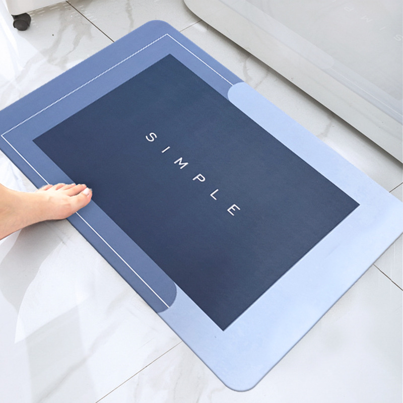 Household Diatom Ooze Floor Mat Living Room and Bathroom Absorbent Non-Slip Cushion Bathroom Step Mat Toilet Bathroom Doormat