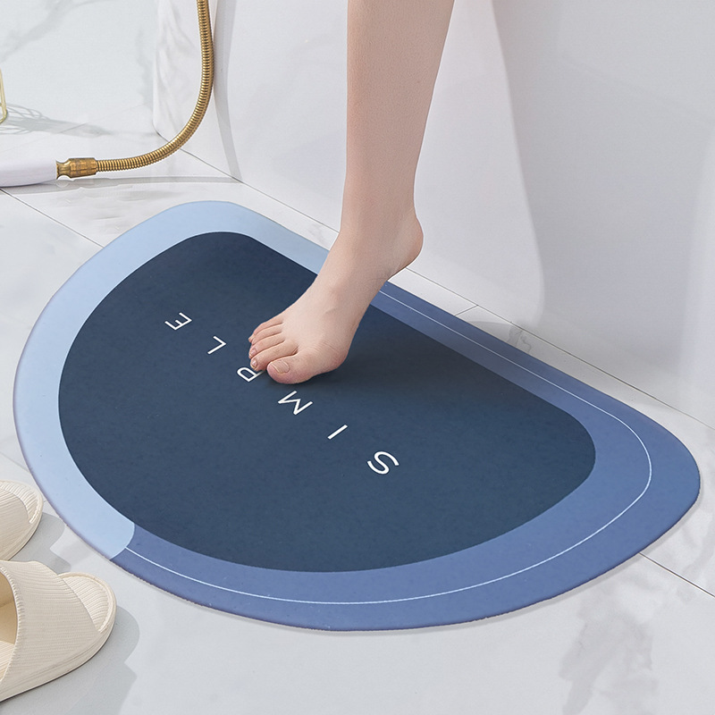 Household Diatom Ooze Floor Mat Living Room and Bathroom Absorbent Non-Slip Cushion Bathroom Step Mat Toilet Bathroom Doormat