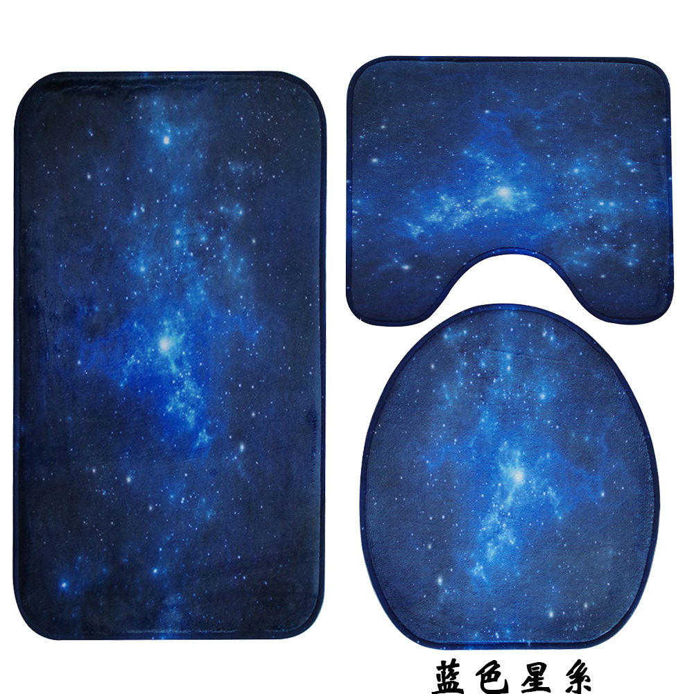Inflatable Bag Galaxy Nebula Bathroom Three-Piece Carpet Toilet Toilet Toilet Cover O-Shaped Cushion U-Shaped Non-Slip Mat Inflatable Bag Galaxy Nebula Bathroom Three-Piece Carpet Toilet Toilet Toilet Cover O-Shaped Cushion U-Shaped Non-Slip Mat