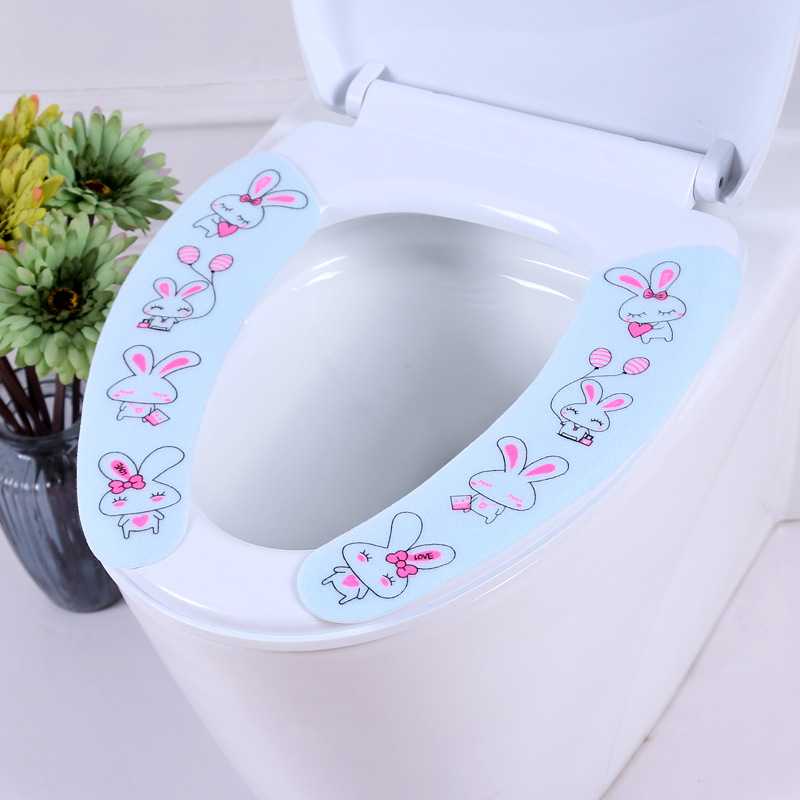 One Piece Dropshipping Cartoon Adhesive Happy Day Washable Toilet Seat Cushion Anti-Static Shopping Mall Night Market Wholesale