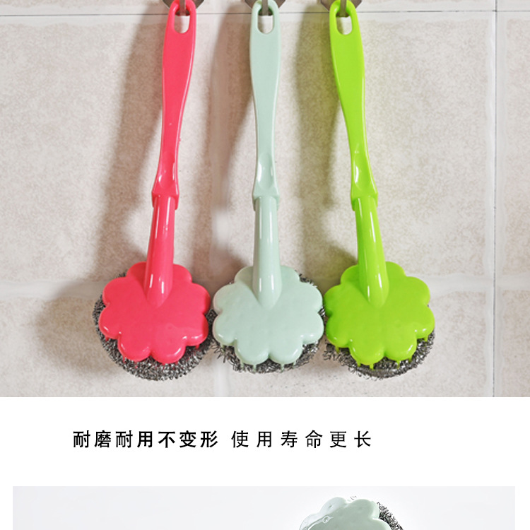 Steel wire brush with handle wash wash plum brush long handle pan brush clean ball Steel wire brush with handle wash wash plum brush long handle pan brush clean ball