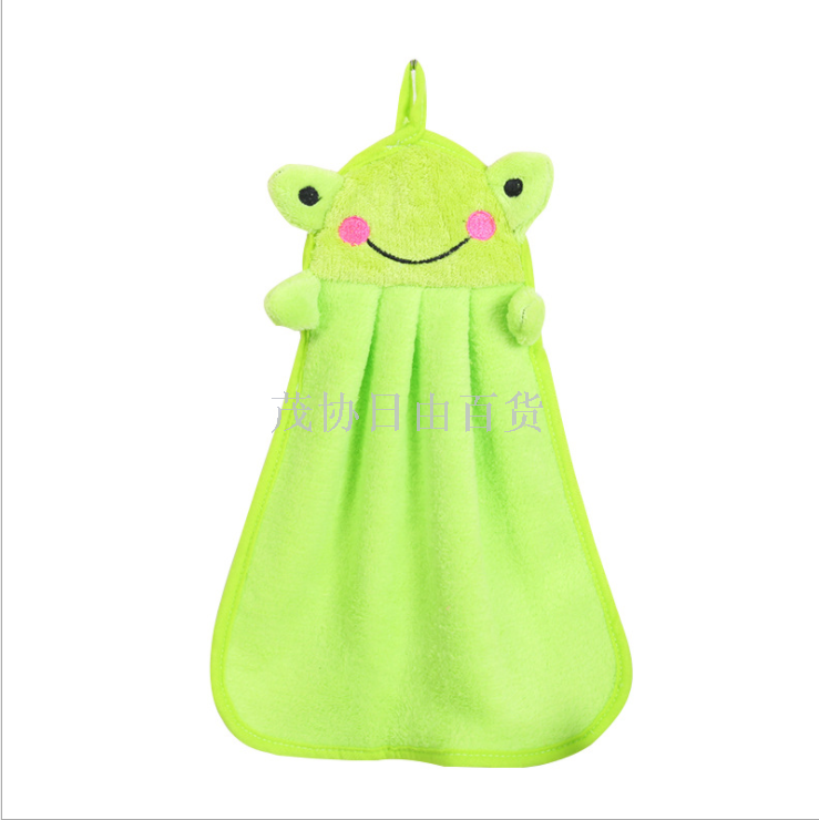 Can love cartoon super soft coral velvet towel kitchen hanging absorbent cloth dishcloth