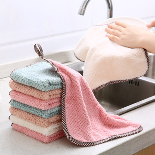 Japanese-Style Bamboo Charcoal Dishcloth Household Cleaning Flexible Fiber Dish Towel Kitchen Supplies Thickened Absorbent Oil-Removing Rag