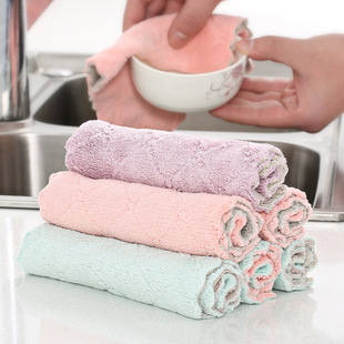 Japanese-Style Bamboo Charcoal Dishcloth Household Cleaning Flexible Fiber Dish Towel Kitchen Supplies Thickened Absorbent Oil-Removing Rag