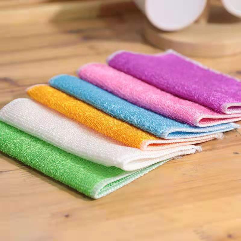 Bamboo Fiber Dishcloth Oil-Free Rag Absorbent Lint-Free Dish Towel Thickened Kitchen Special Scouring Pad Double Layer
