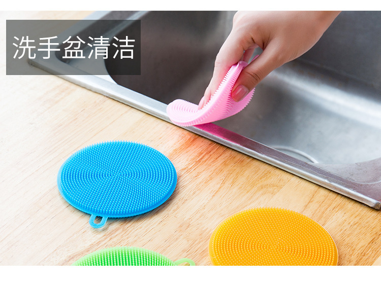Silicon Dishwashing Brush Scouring Pad Rag Absorbent Lint-Free Oil Removing Dishcloth Household Lazy Kitchen Dish Towel