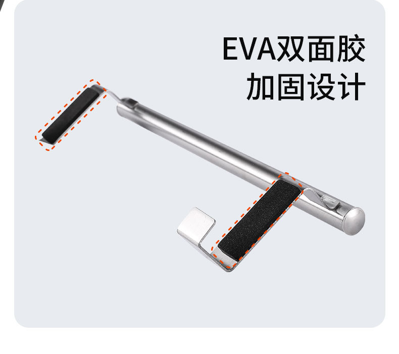 Factory in Stock Stainless Steel Single-Rod Towel Rack Kitchen Non-Perforated Towel Hanging Rod Cabinet Door Back Rag Rack