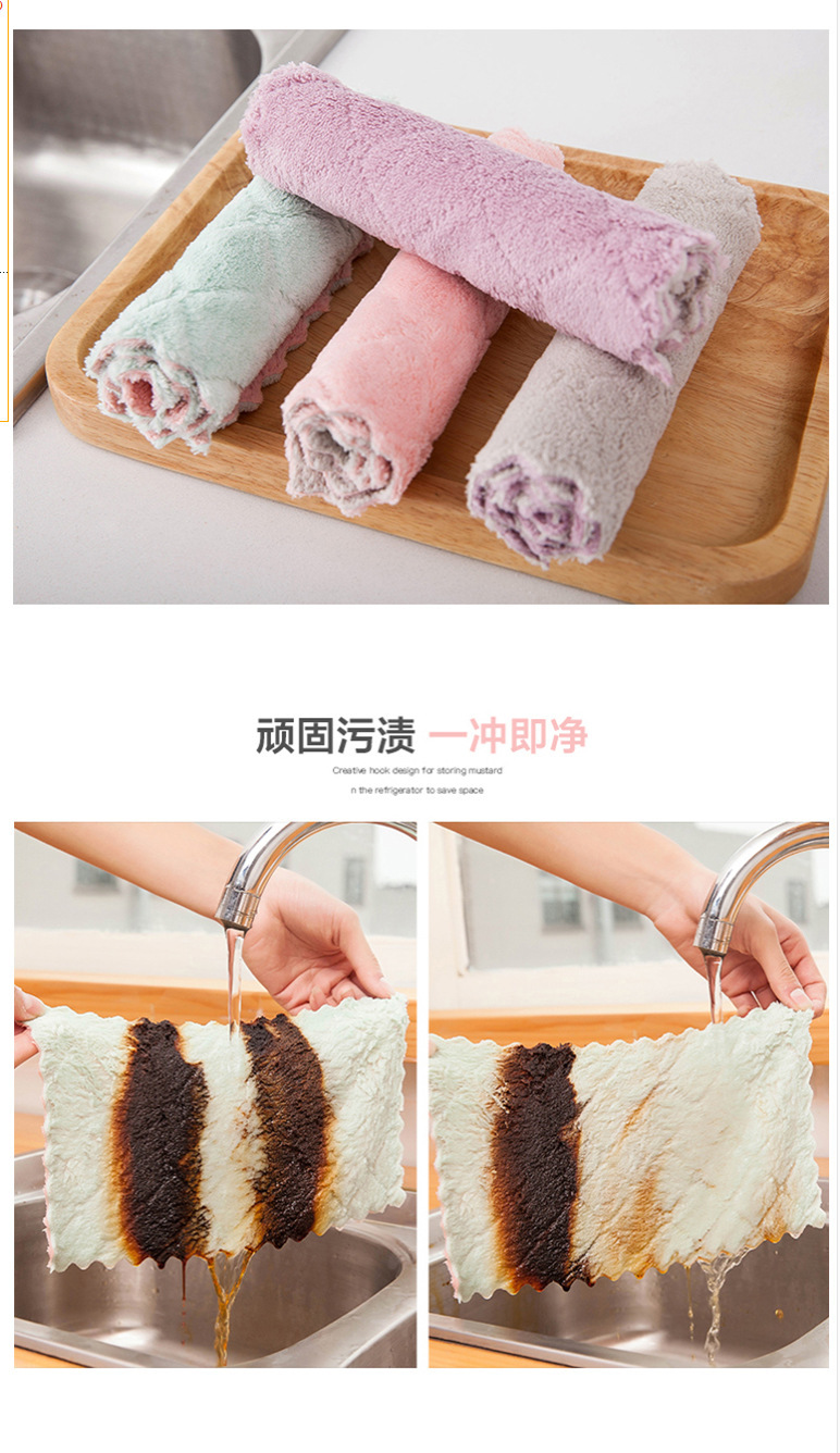 Kitchen bibulous do not shed hair domestic do not touch oil wipe table towel household dishcloth