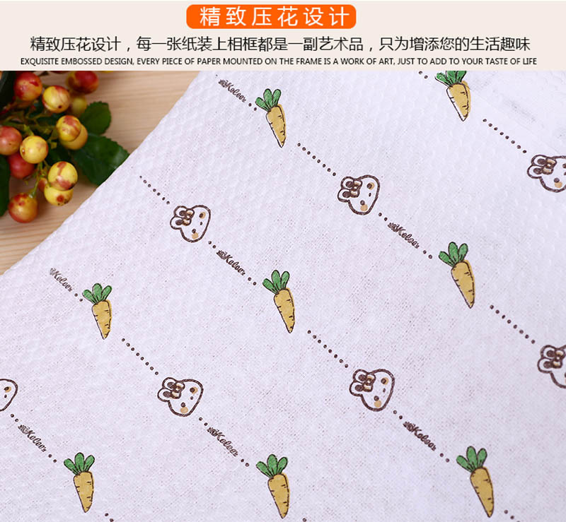 Printed Kitchen Dishwashing Paper Oil-Absorbing Paper Dish Paper Towel Washable Roll Paper Kitchen Special Paper Cloth