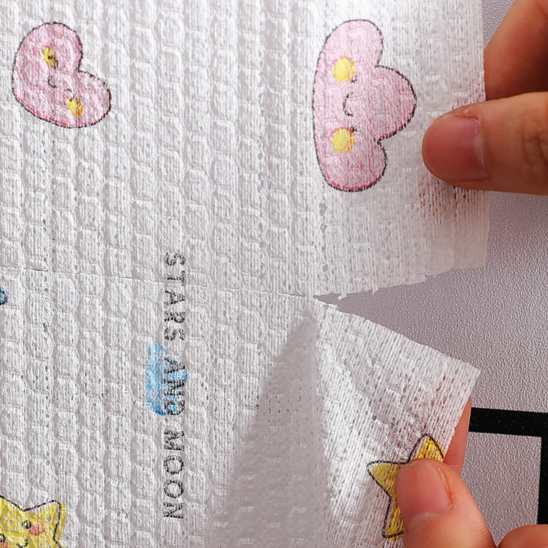 Washable Lazy Rag Disposable Dishcloth Wet and Dry Kitchen Supplies Non-Woven Paper Printing Dish Towel