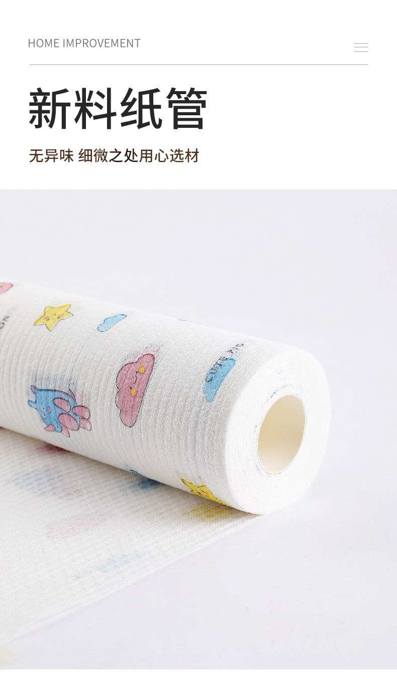 Washable Lazy Rag Disposable Dishcloth Wet and Dry Kitchen Supplies Non-Woven Paper Printing Dish Towel