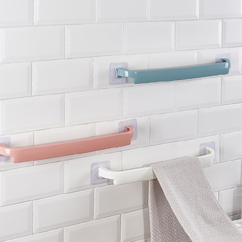 Thickened Towel Bar Paste Punch-Free Bathroom Towel Rack Single Bar Towel Rack Kitchen Rag Rack Wholesale
