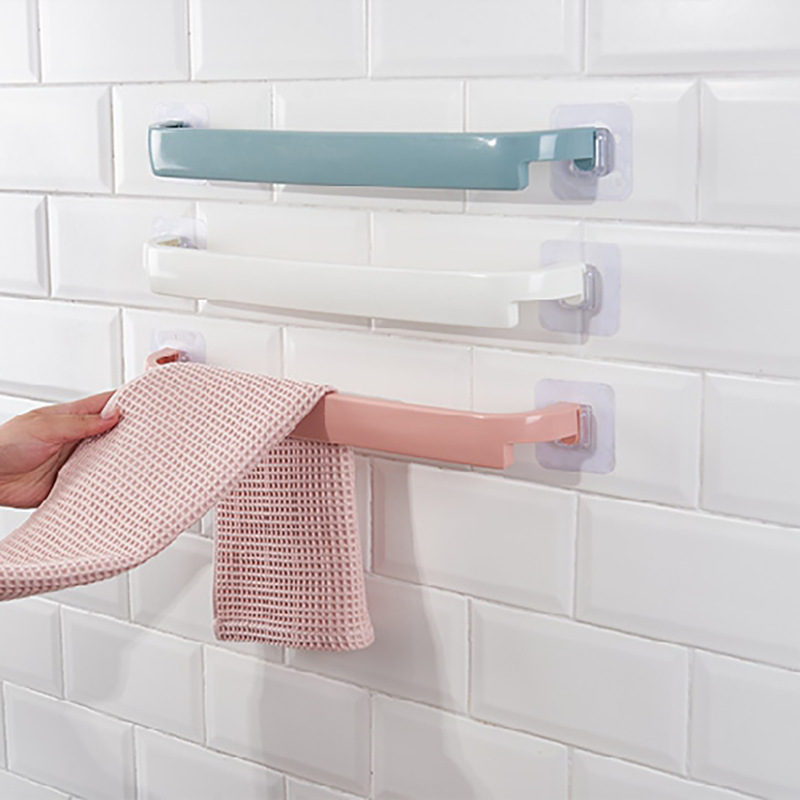 Thickened Towel Bar Paste Punch-Free Bathroom Towel Rack Single Bar Towel Rack Kitchen Rag Rack Wholesale
