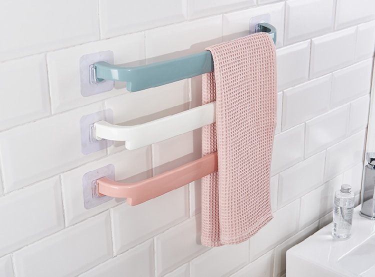 Thickened Towel Bar Paste Punch-Free Bathroom Towel Rack Single Bar Towel Rack Kitchen Rag Rack Wholesale