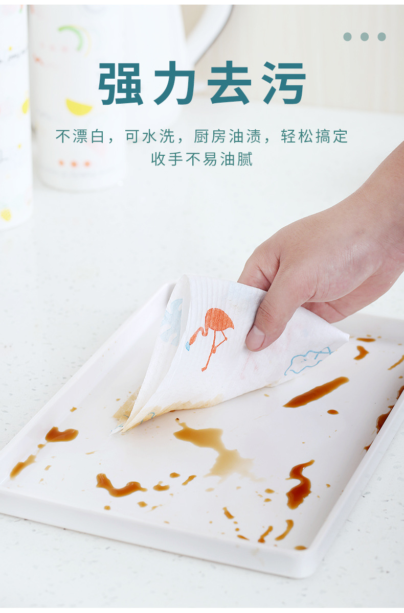 Printing Disposable Lazy Rag Wet and Dry Cleaning Cloth Kitchen Dish Towel Non-Woven Disposable Lazy Rag