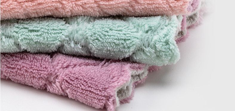Double Color Absorbent Cloth Dish Towel Cleaning Bowl Scouring Pad Kitchen Oilproof Dishcloth Double Layer Thickened Cleaning Towel