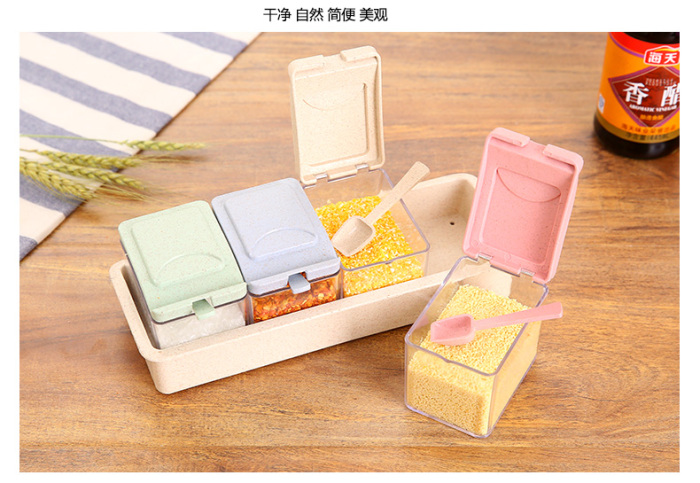 Wheat Straw Seasoning Tank Seasoning Bottle Set Kitchen Kitchen Stopped Salt Tank Seasoning Tank Wheat Straw Seasoning Tank Seasoning Bottle Set Kitchen Kitchen Stopped Salt Tank Seasoning Tank