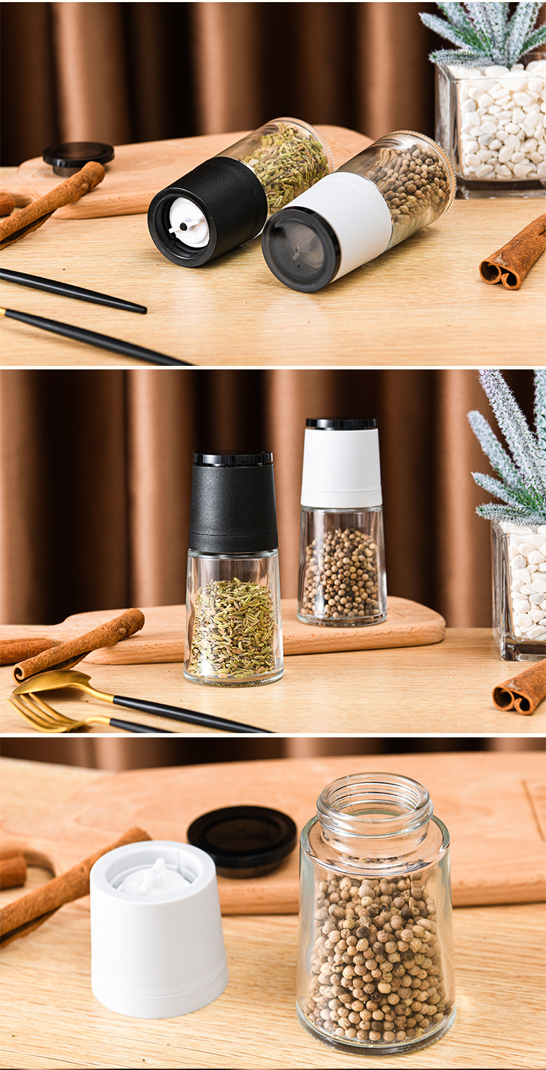 Kitchen Supplies Japanese Manual Pepper Grinder Seasoning Bottle Glass Condiment Bottle Pepper Peppercorn Grinder