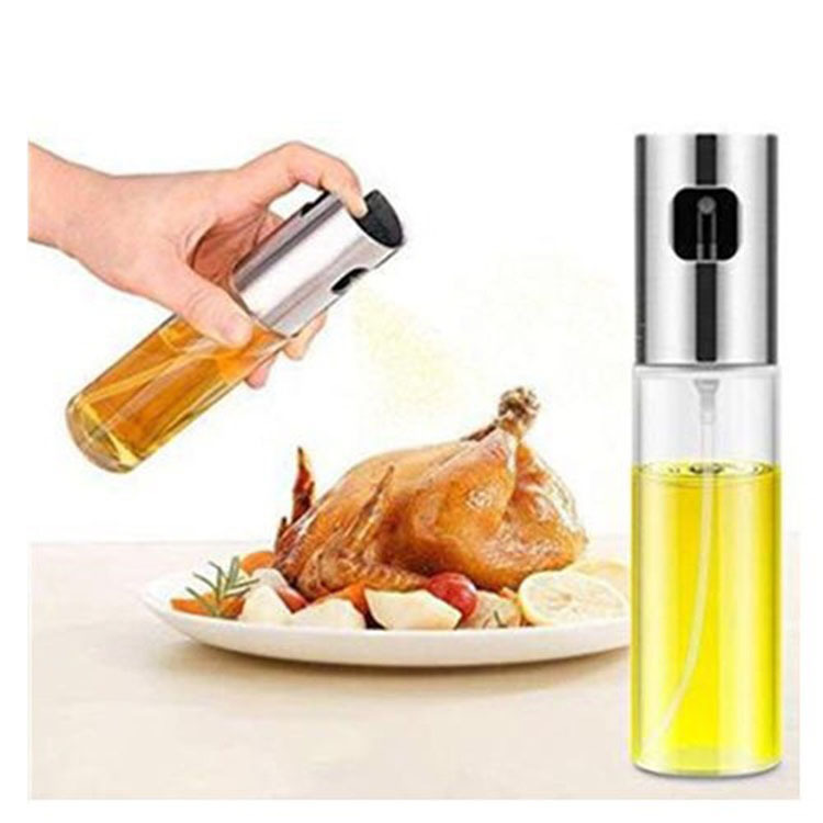 Fuel Injector Household Glass Oil &amp; Vinegar Bottle Kitchen Press Type Oil Dispenser Food Grade Barbecue Seasoning Bottle
