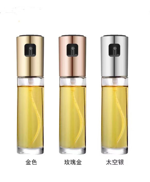 Fuel Injector Household Glass Oil & Vinegar Bottle Kitchen Press Type Oil Dispenser Food Grade Barbecue Seasoning Bottle