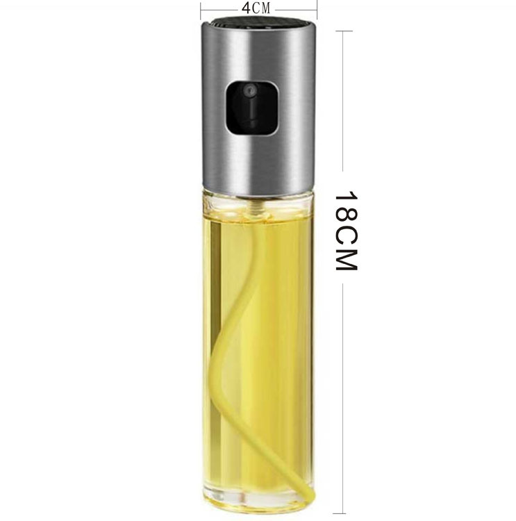 Fuel Injector Household Glass Oil & Vinegar Bottle Kitchen Press Type Oil Dispenser Food Grade Barbecue Seasoning Bottle