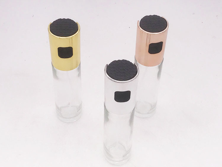 Fuel Injector Household Glass Oil & Vinegar Bottle Kitchen Press Type Oil Dispenser Food Grade Barbecue Seasoning Bottle