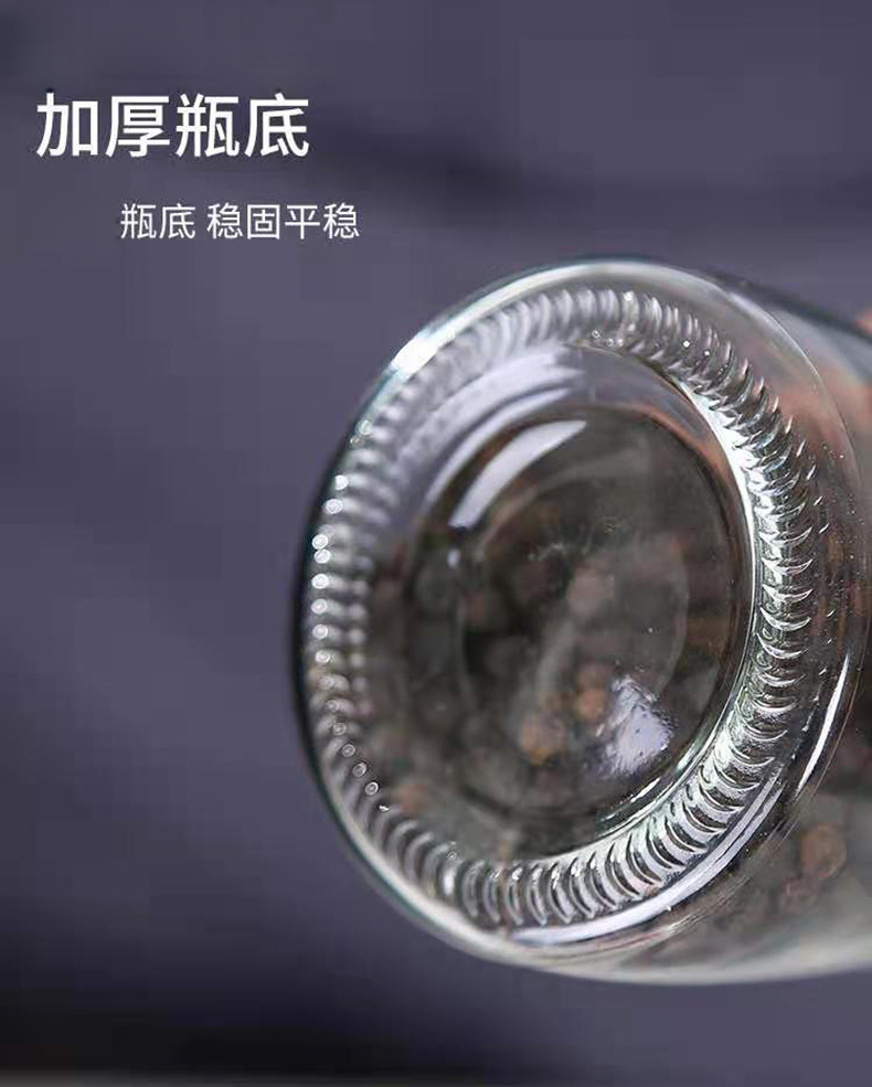 Wholesale Manual Grinding Device Kitchen Seasoning Glass Bottle 304 Stainless Steel Paper Shredder Seasoning Bottle Black Pepper Glass